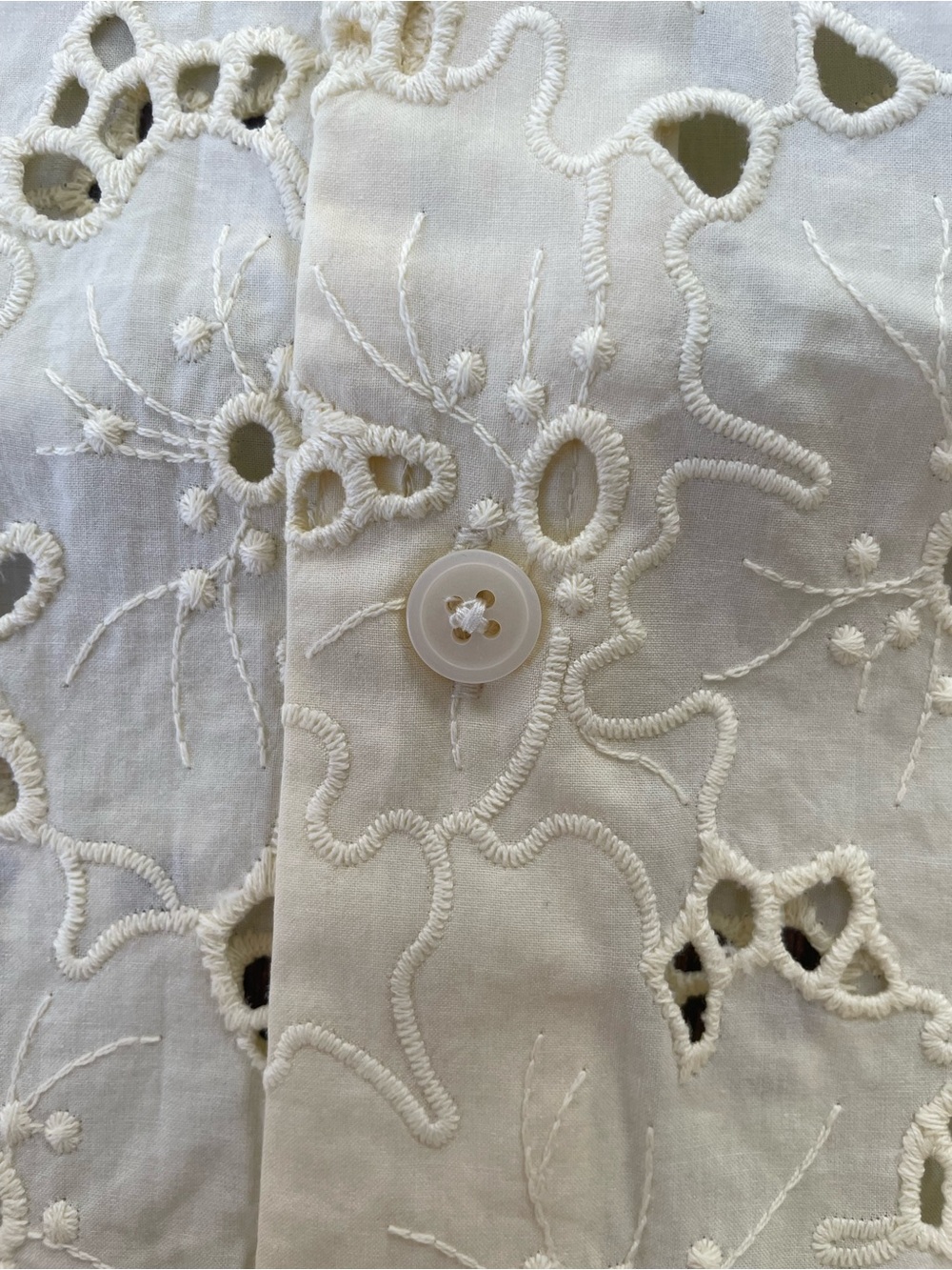 Everlane Eyelet Camp Shirt + Eyelet Pull-On Shorts Set | Light Yellow / XL / NWT - Picture 13 of 16